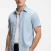 Slim-fit shirt in stretch linen