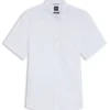 Slim-fit shirt in stretch linen