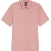 Slim-fit shirt in stretch linen