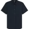 Slim-fit shirt in stretch linen