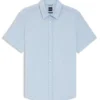 Slim-fit shirt in stretch linen