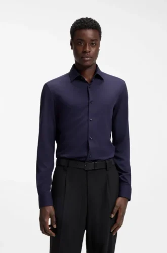 Slim-fit shirt in stretch twill