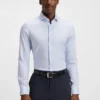 Slim-fit shirt in structured cotton