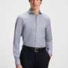 Slim-fit shirt in structured cotton
