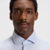 Slim-fit shirt in structured cotton