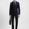 Slim-fit shirt in structured cotton