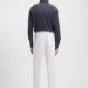 Slim-fit shirt in structured cotton jersey