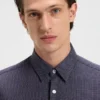 Slim-fit shirt in structured cotton jersey