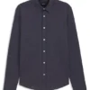 Slim-fit shirt in structured cotton jersey