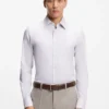 Slim-fit shirt in structured Italian-made cotton