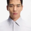 Slim-fit shirt in structured Italian-made cotton