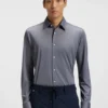 Slim-fit shirt in structured performance-stretch fabric