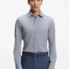 Slim-fit shirt in structured performance-stretch fabric