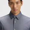 Slim-fit shirt in structured performance-stretch fabric