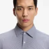 Slim-fit shirt in structured performance-stretch fabric