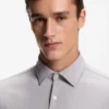 Slim-fit shirt in structured performance-stretch fabric