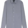 Slim-fit shirt in structured performance-stretch fabric