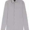Slim-fit shirt in structured performance-stretch fabric