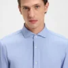 Slim-fit shirt in structured performance-stretch jersey