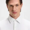 Slim-fit shirt in structured performance-stretch jersey