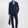 Slim-fit shirt in structured performance-stretch jersey