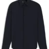Slim-fit shirt in structured performance-stretch jersey