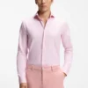 Slim-fit shirt in structured wrinkle-free cotton