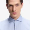 Slim-fit shirt in structured wrinkle-free cotton