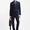 Slim-fit shirt in structured wrinkle-free cotton