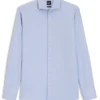 Slim-fit shirt in structured wrinkle-free cotton