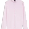 Slim-fit shirt in structured wrinkle-free cotton