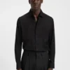 Slim-fit shirt with jacquard pattern