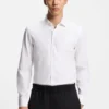 Slim-fit shirt with logo jacquard