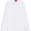 Slim-fit shirt with logo jacquard