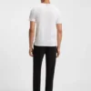 Slim-fit short-sleeved T-shirt in mercerised cotton
