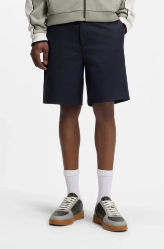 Slim-fit shorts in mercerized stretch cotton