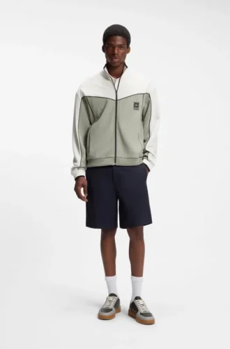 Slim-fit shorts in mercerized stretch cotton