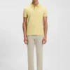 Slim-fit stretch-cotton polo shirt with logo patch
