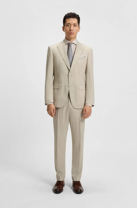 Slim-fit suit in checked stretch wool Slim-fit suit in checked stretch wool