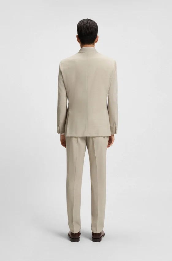 Slim-fit suit in checked stretch wool Slim-fit suit in checked stretch wool