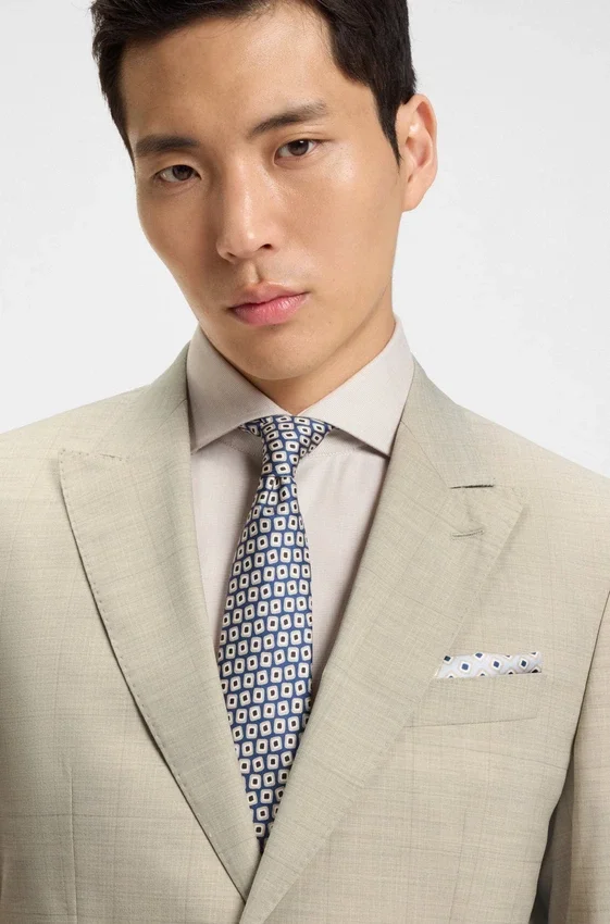 Slim-fit suit in checked stretch wool Slim-fit suit in checked stretch wool