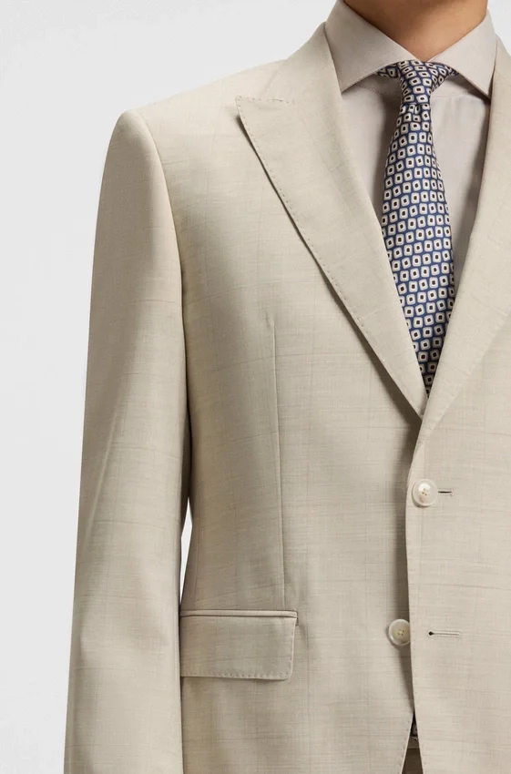 Slim-fit suit in checked stretch wool Slim-fit suit in checked stretch wool