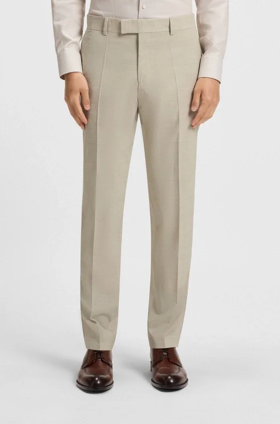 Slim-fit suit in checked stretch wool Slim-fit suit in checked stretch wool