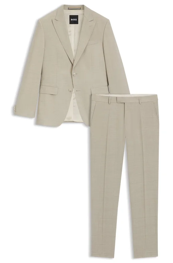 Slim-fit suit in checked stretch wool Slim-fit suit in checked stretch wool
