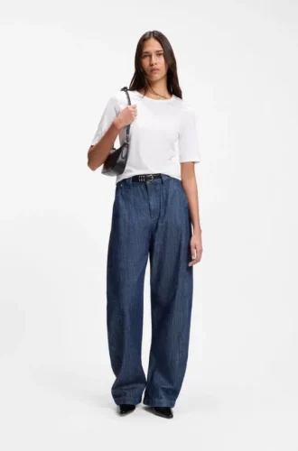 Slim-fit T-shirt in cotton, modal and silk
