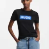Slim-fit T-shirt in cotton with blue boxed logo