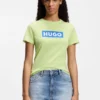 Slim-fit T-shirt in cotton with blue boxed logo