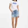 Slim-fit T-shirt in cotton with blue boxed logo