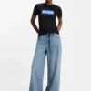 Slim-fit T-shirt in cotton with blue boxed logo