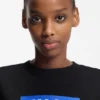 Slim-fit T-shirt in cotton with blue boxed logo